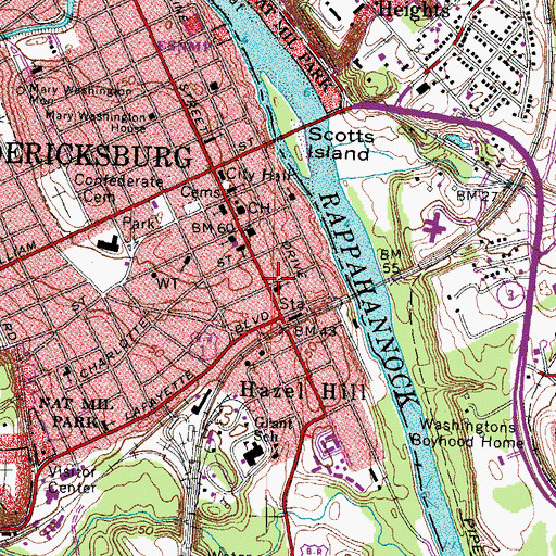 Topographic Map of Shiloh Baptist Church, VA