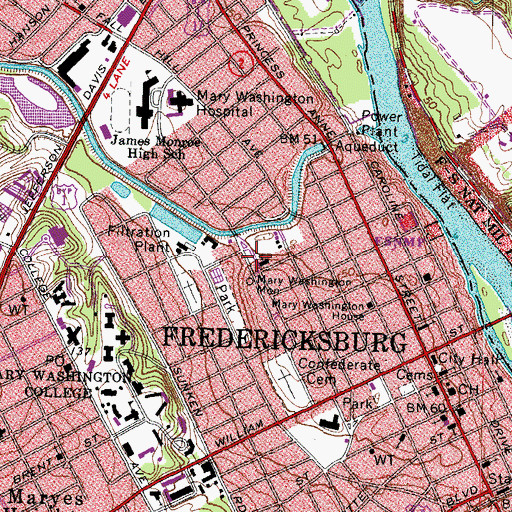 Topographic Map of Thomas Jefferson Religious Freedom Monument, VA