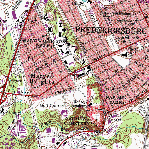Topographic Map of Trinity Episcopal Church, VA