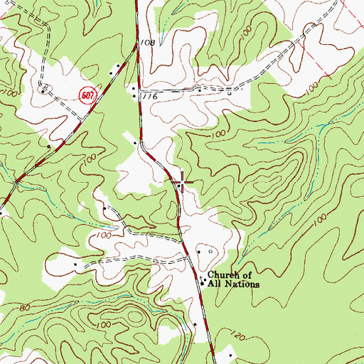 Topographic Map of Cabin Point School (historical), VA