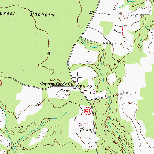 Topographic Map of Cypress School (historical), VA