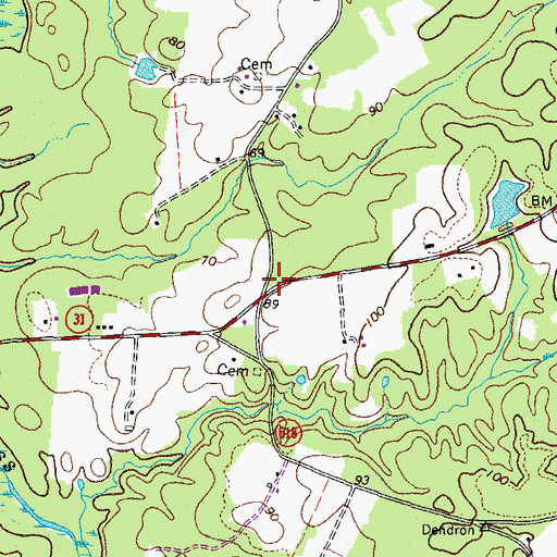 Topographic Map of Hazelbush School (historical), VA