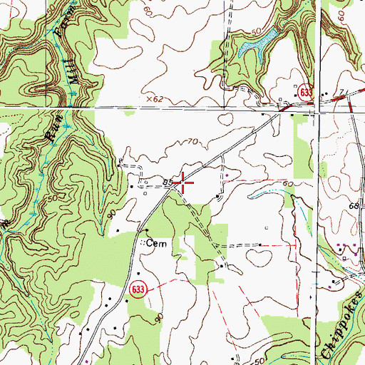 Topographic Map of Mill Farm School (historical), VA