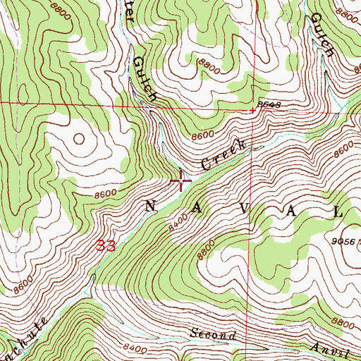 Topographic Map of Third Water Gulch, CO
