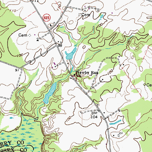 Topographic Map of Newby Run School (historical), VA