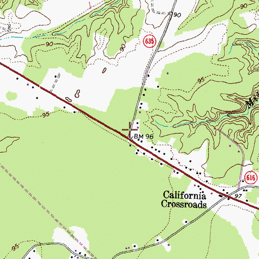 Topographic Map of Poplar Grove School (historical), VA