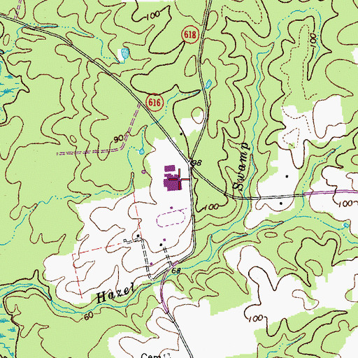Topographic Map of Surry County High School, VA