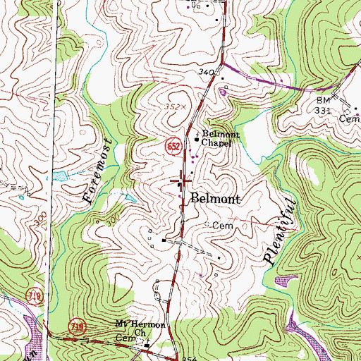 Topographic Map of Belmont Community Center (historical), VA