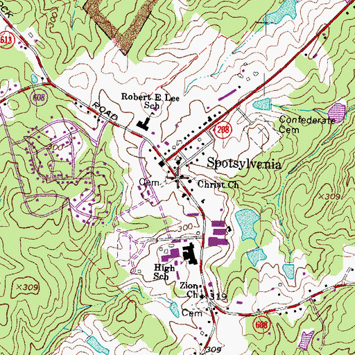 Topographic Map of Berea Christian Church, VA