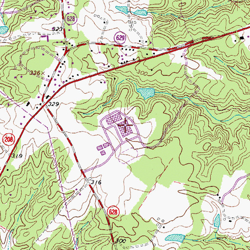 Topographic Map of Courtland High School, VA