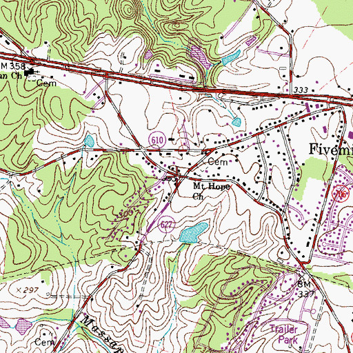 Topographic Map of Diggs School (historical), VA
