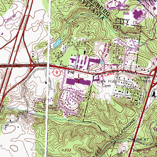 Topographic Map of Greenbrier Shopping Center, VA