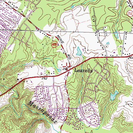 Topographic Map of Hilltop Square Shopping Center, VA