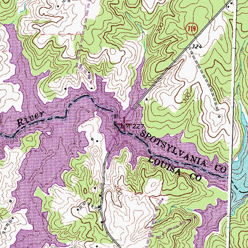 Topographic Map of Holladay Mill (historical), VA