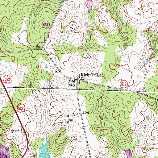 Topographic Map of Kirk O'Cliff, VA