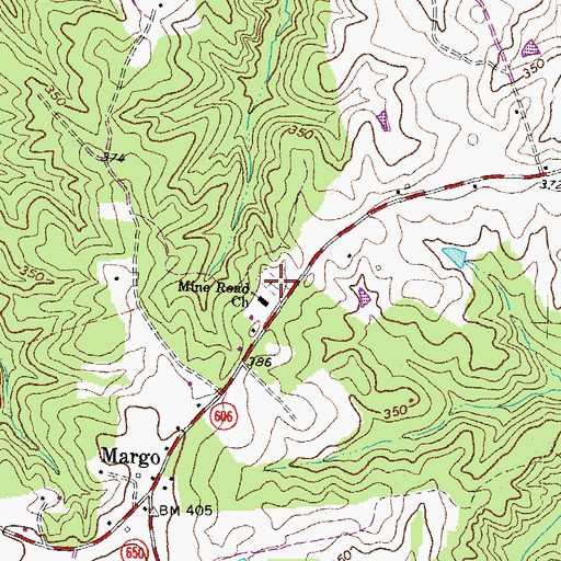 Topographic Map of Mine Road Cemetery, VA