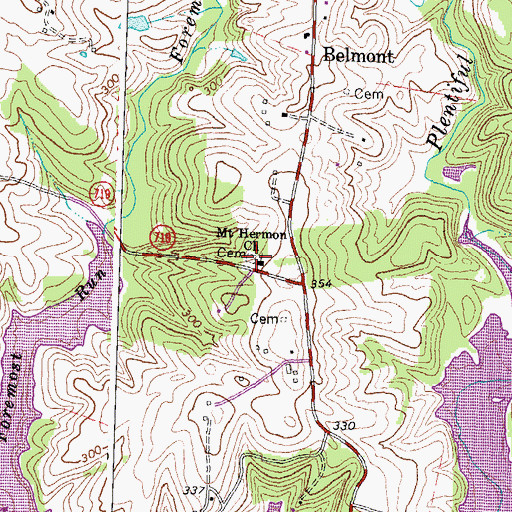 Topographic Map of Mount Hermon Baptist Church Cemetery, VA