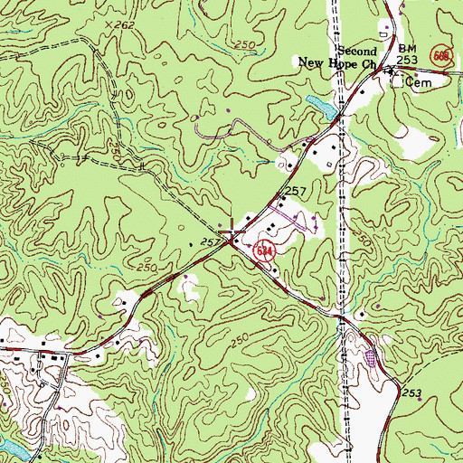 Topographic Map of New Ark Church (historical), VA