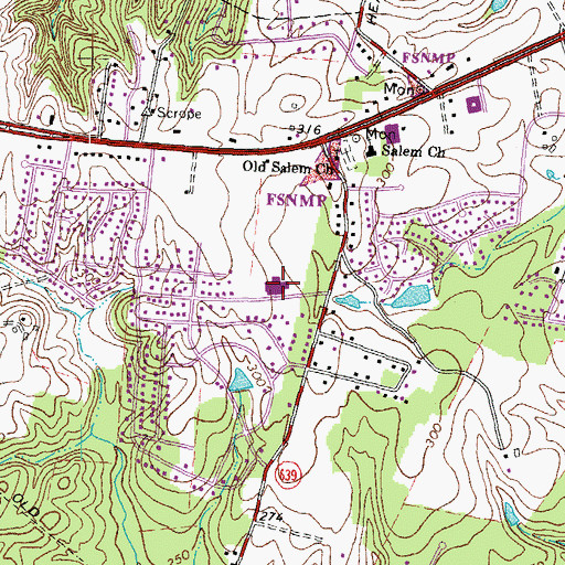 Topographic Map of Salem Elementary School, VA