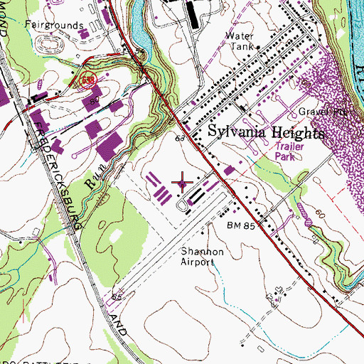 Topographic Map of Shannon Air Museum, VA