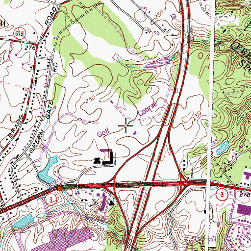 Topographic Map of Shannon Green Golf Course, VA