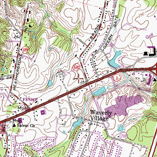 Topographic Map of Spotsylvania Crossing Shopping Center, VA