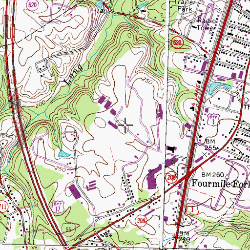 Topographic Map of Spotsylvania Industrial Park, VA