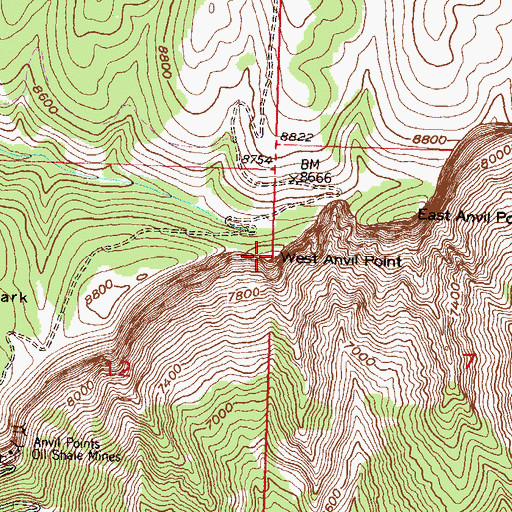 Topographic Map of West Anvil Point, CO