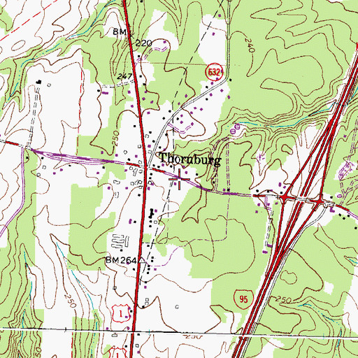 Topographic Map of Thornburg Post Office, VA