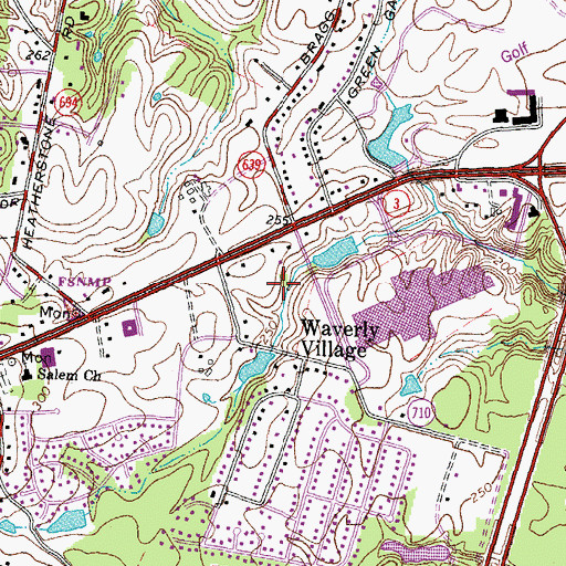 Topographic Map of Village Square Shopping Center, VA
