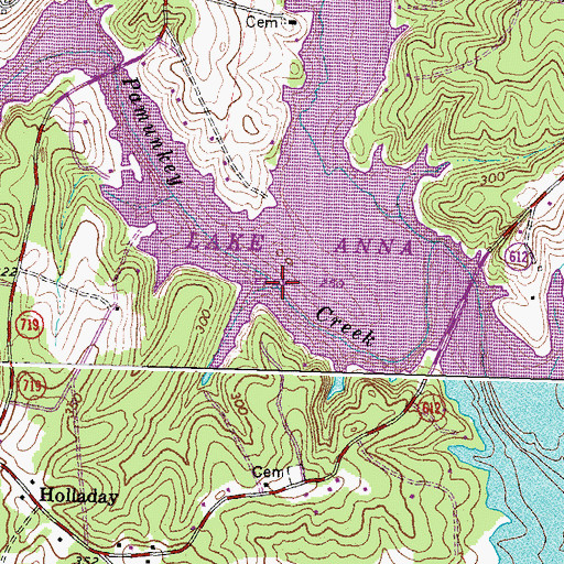 Topographic Map of Adams Branch, VA