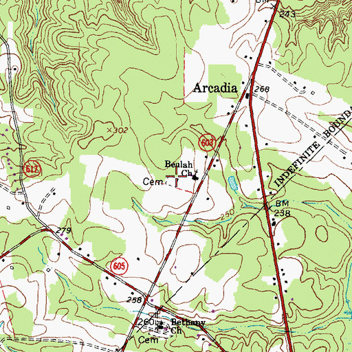 Topographic Map of Beulah Baptist Church Cemetery, VA