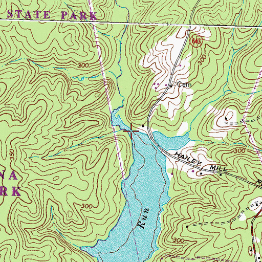 Topographic Map of Hailey Mill Dam (historical), VA
