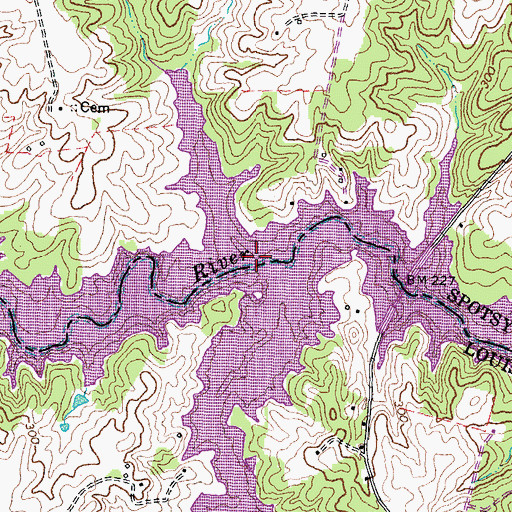 Topographic Map of Harris Branch, VA