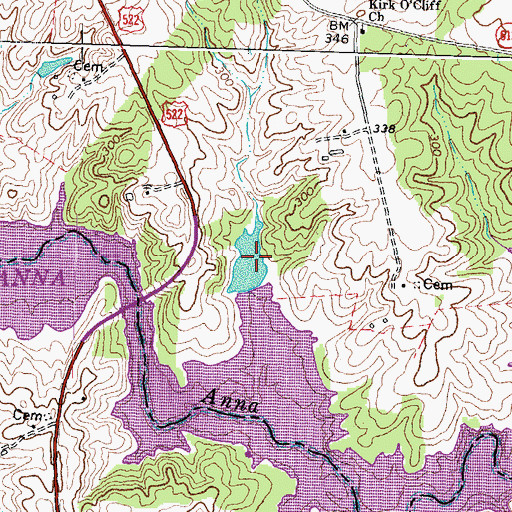 Topographic Map of Harris Pond, VA