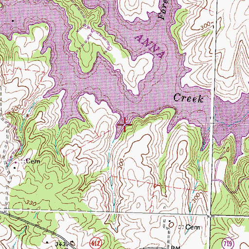 Topographic Map of Hickory Cut, VA