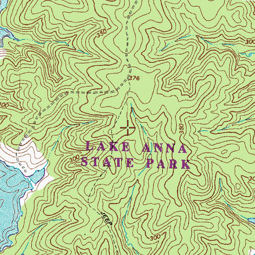 Topographic Map of Lake Anna State Park, VA