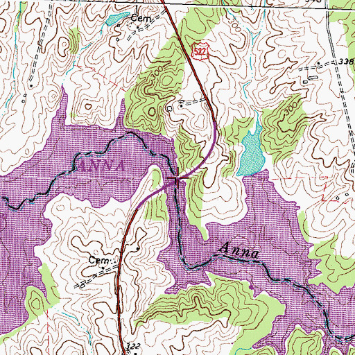 Topographic Map of North Anna Bridge, VA