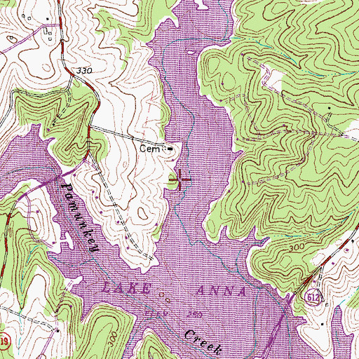 Topographic Map of Perkinson Point, VA