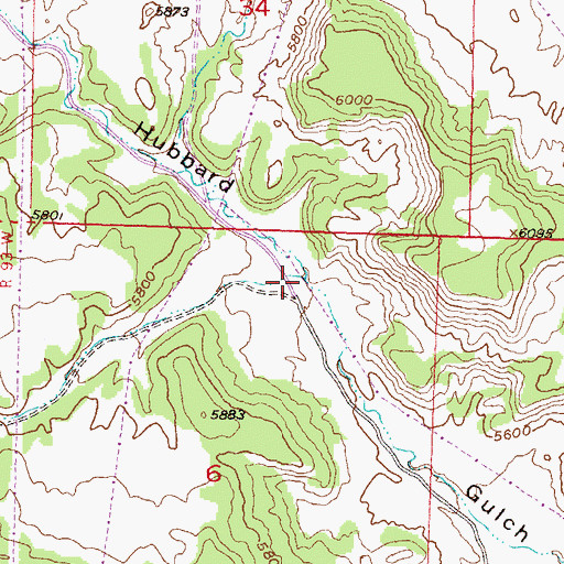 Topographic Map of Yellow Slide Gulch, CO