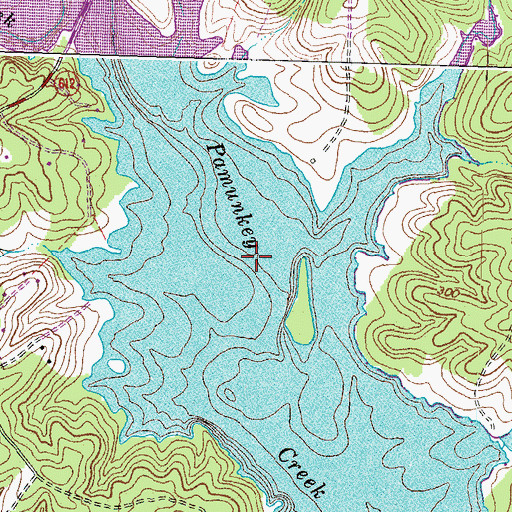 Topographic Map of Ware Creek, VA