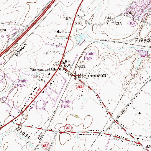 Topographic Map of Stephenson, VA