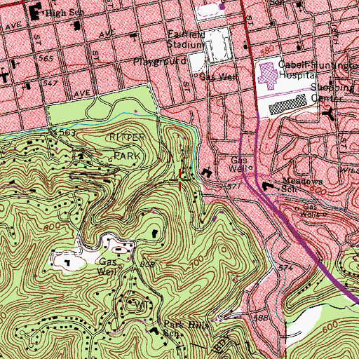 Topographic Map of Enslow Park Place, WV
