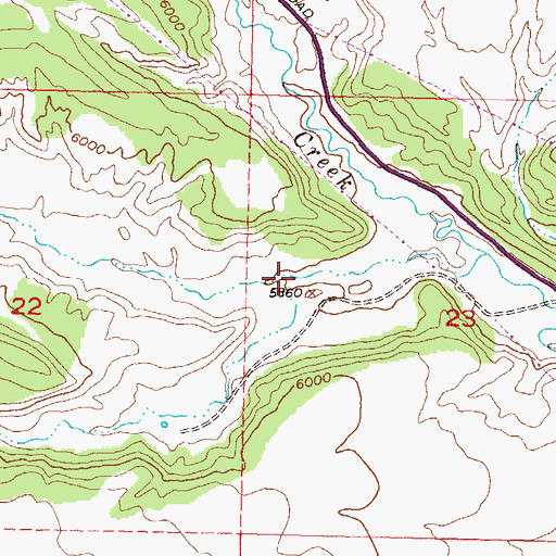 Topographic Map of Thirty Two Mile Gulch, CO