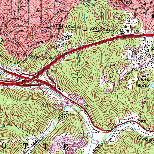 Topographic Map of Huntington High School, WV
