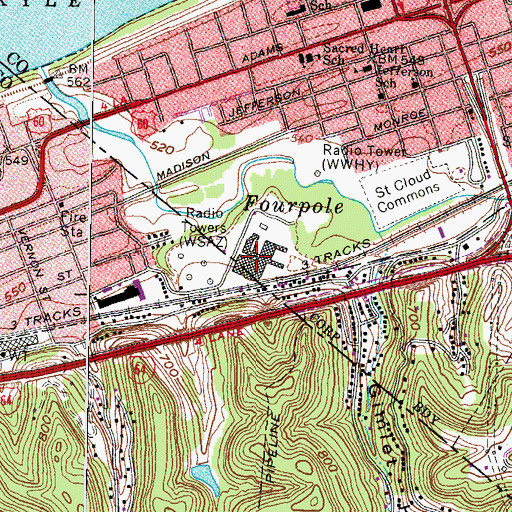 Topographic Map of Huntington Manufacturing Center, WV