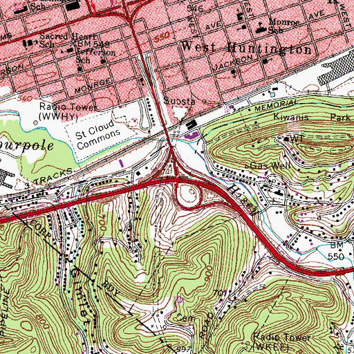 Topographic Map of Interchange 6, WV