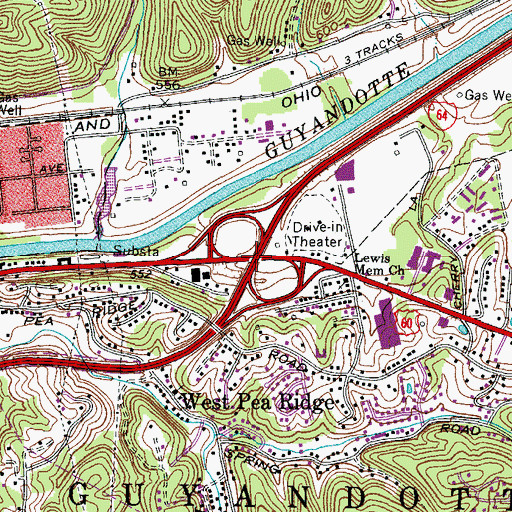 Topographic Map of Interchange 15, WV