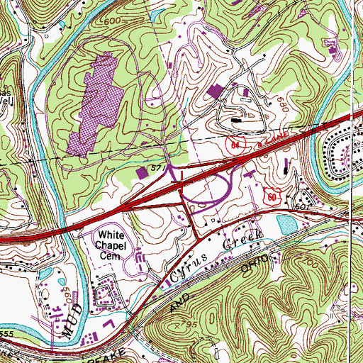 Topographic Map of Interchange 20, WV