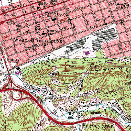 Topographic Map of Kiwanis Park, WV